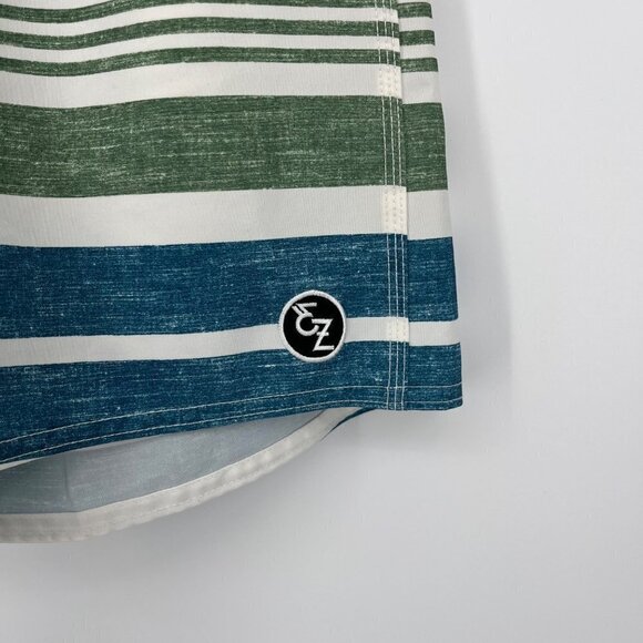 Ezekiel Mens Board Shorts Swim Trunks Size 28 Pocket Striped Blue Green White - Picture 3 of 12